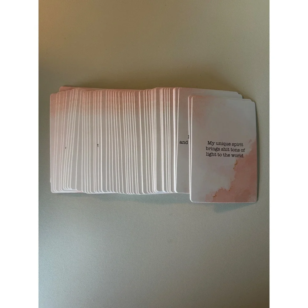 Affirmations for Daily Motivational Sweary Card Deck with Gold Foil